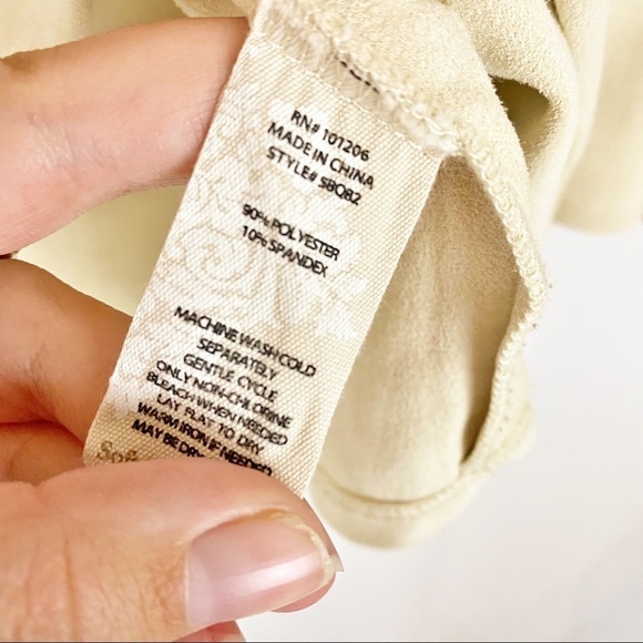 Soft Surrounding Cream Tan Suede Tunic Top 2X Minimalist Neutral - Picture 5 of 6